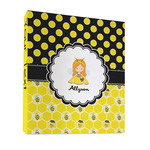 Honeycomb, Bees & Polka Dots 3 Ring Binder - Full Wrap - 1" (Personalized)