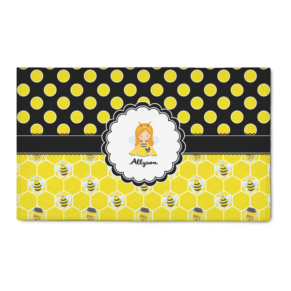 Custom Honeycomb, Bees & Polka Dots 3' x 5' Patio Rug (Personalized)