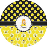 Honeycomb, Bees & Polka Dots Multipurpose Round Labels - 5" (Personalized)