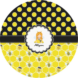 Honeycomb, Bees & Polka Dots Multipurpose Round Labels - 5" (Personalized)