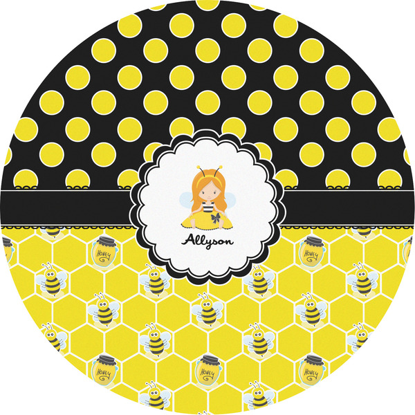 Custom Honeycomb, Bees & Polka Dots Multipurpose Round Labels - 5" (Personalized)