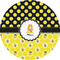 Honeycomb, Bees & Polka Dots 5" Multipurpose Round Label - Single Sticker