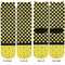 Honeycomb, Bees & Polka Dots Adult Crew Socks - Double Pair - Front and Back - Apvl