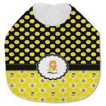 Honeycomb, Bees & Polka Dots Jersey Knit Baby Bib w/ Name or Text