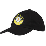 Honeycomb, Bees & Polka Dots Baseball Cap - Black (Personalized)