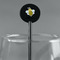 Honeycomb, Bees & Polka Dots Black Plastic 5.5" Stir Stick - Round - Main