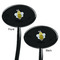 Honeycomb, Bees & Polka Dots Black Plastic 7" Stir Stick - Double Sided - Oval - Front & Back