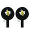 Honeycomb, Bees & Polka Dots Black Plastic 7" Stir Stick - Double Sided - Round - Front & Back