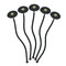 Honeycomb, Bees & Polka Dots Black Plastic 7" Stir Stick - Oval - Fan