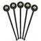 Honeycomb, Bees & Polka Dots Black Plastic 7" Stir Stick - Round - Fan View