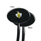 Honeycomb, Bees & Polka Dots Black Plastic 7" Stir Stick - Single Sided - Oval - Front & Back