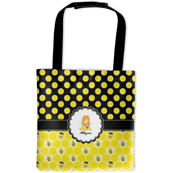 Custom Honeycomb, Bees & Polka Dots Auto Back Seat Organizer Bag (Personalized)