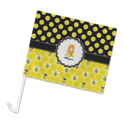 Honeycomb, Bees & Polka Dots Car Flag (Personalized)