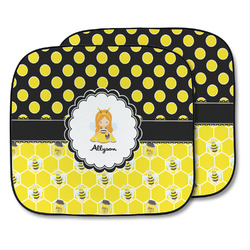 Honeycomb, Bees & Polka Dots Car Sun Shade - Two Piece (Personalized)
