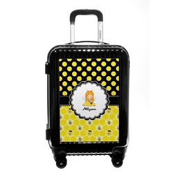 Honeycomb, Bees & Polka Dots Carry On Hard Shell Suitcase (Personalized)