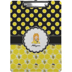 Honeycomb, Bees & Polka Dots Clipboard (Letter Size) (Personalized)
