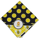 Honeycomb, Bees & Polka Dots Cloth Dinner Napkin - Single w/ Name or Text