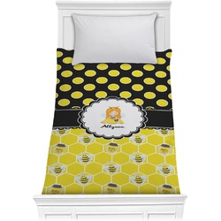Honeycomb, Bees & Polka Dots Comforter - Twin (Personalized)