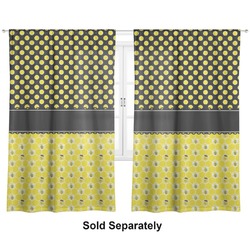 Honeycomb, Bees & Polka Dots Curtain Panel - Custom Size