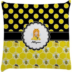 Honeycomb, Bees & Polka Dots Decorative Pillow Case (Personalized)