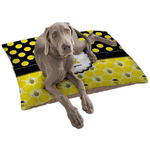 Honeycomb, Bees & Polka Dots Dog Bed - Large w/ Name or Text