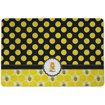 Honeycomb, Bees & Polka Dots Dog Food Mat w/ Name or Text