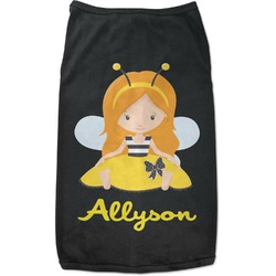 Honeycomb, Bees & Polka Dots Black Pet Shirt - M (Personalized)