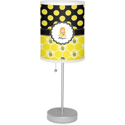 Honeycomb, Bees & Polka Dots 7" Drum Lamp with Shade Polyester (Personalized)