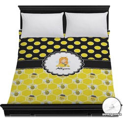 Honeycomb, Bees & Polka Dots Duvet Cover - Full / Queen (Personalized)