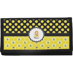 Honeycomb, Bees & Polka Dots Canvas Checkbook Cover (Personalized)