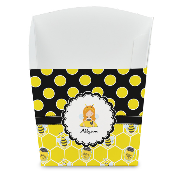 Custom Honeycomb, Bees & Polka Dots French Fry Favor Boxes (Personalized)