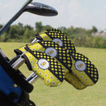 Honeycomb, Bees & Polka Dots Golf Club Iron Cover - Set of 9 (Personalized)