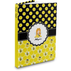 Honeycomb, Bees & Polka Dots Hardbound Journal - 5.75" x 8" (Personalized)
