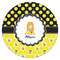 Honeycomb, Bees & Polka Dots Icing Circle - Large - Single