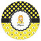 Honeycomb, Bees & Polka Dots Icing Circle - Medium - Single