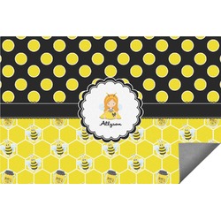 Honeycomb, Bees & Polka Dots Indoor / Outdoor Rug - 3'x5' (Personalized)
