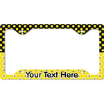 Honeycomb, Bees & Polka Dots License Plate Frame - Style C (Personalized)