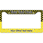 Honeycomb, Bees & Polka Dots License Plate Frame - Style B (Personalized)