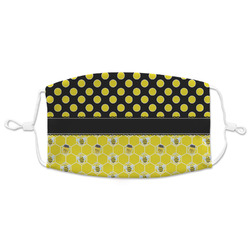 Honeycomb, Bees & Polka Dots Adult Cloth Face Mask - XLarge