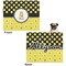 Honeycomb, Bees & Polka Dots Microfleece Dog Blanket - Large- Front & Back