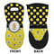 Honeycomb, Bees & Polka Dots Neoprene Oven Mitt (Front & Back)