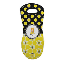 Honeycomb, Bees & Polka Dots Neoprene Oven Mitt w/ Name or Text