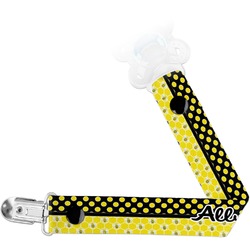 Honeycomb, Bees & Polka Dots Pacifier Clip (Personalized)