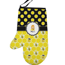 Honeycomb, Bees & Polka Dots Left Oven Mitt (Personalized)