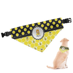 Honeycomb, Bees & Polka Dots Dog Bandana - XLarge (Personalized)