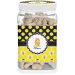 Honeycomb, Bees & Polka Dots Dog Treat Jar (Personalized)