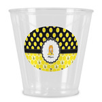 Honeycomb, Bees & Polka Dots Plastic Shot Glass (Personalized)