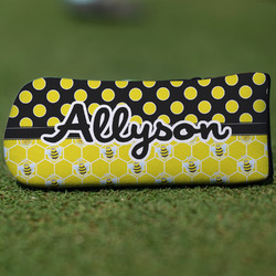 Honeycomb, Bees & Polka Dots Blade Putter Cover (Personalized)