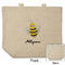 Honeycomb, Bees & Polka Dots Reusable Cotton Grocery Bag - Front & Back View