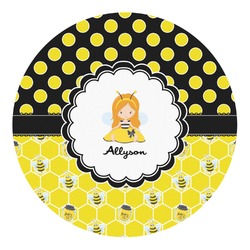 Honeycomb, Bees & Polka Dots Round Decal - Large (Personalized)